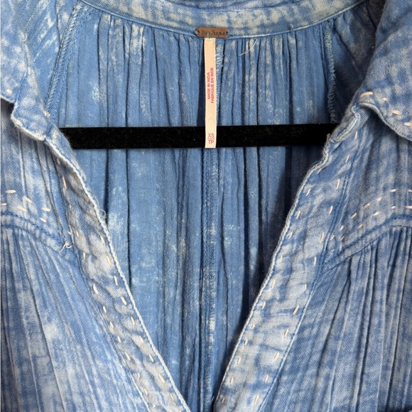 Free People Maya Midi Shirt Dress in a blue wash in size xs, fits very oversized - Picture 4 of 6